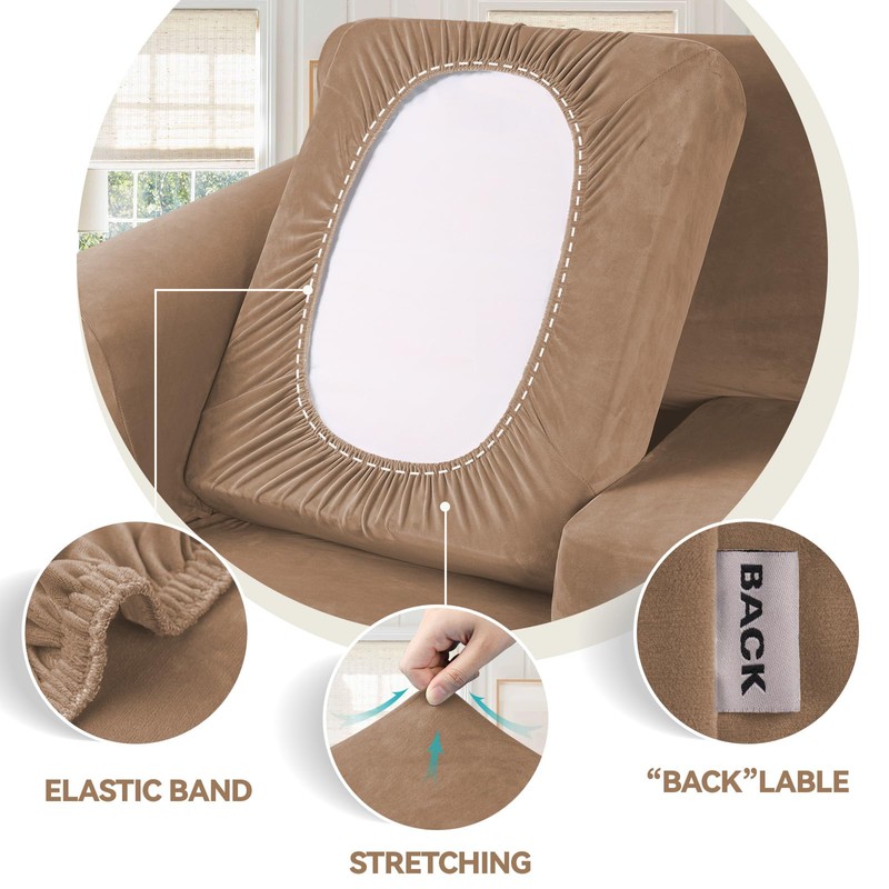 WEERRW 4 Pieces Polyester and Spandex High Stretch Couch Covers