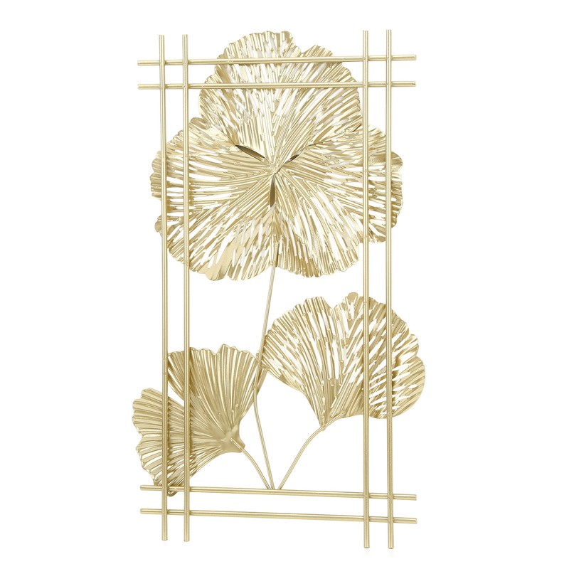 Ginkgo Leaf Wall Hanging Decor Metal Iron 3D Golden Ginkgo