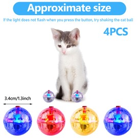 Frienda 4 Pieces Ghost Hunting Cat Ball Motion Light up Cat Balls LED Motion Activated Pet Ball Motion Light up Interactive Toys Pet Glowing Mini Running Exercise Ball Toys(Transparent)