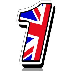 Biomar Labs® N 291 Car Moto Vinyl Sticker England Great Britain UK National Flag Sticker Motorcycle Motocross Motorsport Racing Number Tuning