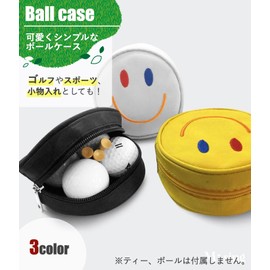 Emsing SID11-YE Golf Ball Case, 3 Colors, 4 Balls, Storage Small Items, Golf Ball Pouch, Cute, Present, Pouch, Yellow, Simple, Compact, Lightweight, Convenient, Durable, Zippered, Easy to Use, Cute,