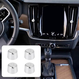 X AUTOHAUX 4pcs Car Bling Air Conditioner AC Climate Control Switch Knob Trim Cover Ring for Volvo S60 V60 2020 XC60 2018-2020 XC90 2015-2020 S90 V90 XC40