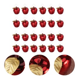BESPORTBLE Christmas Tree Pendants 24 Pieces Apple Tree Baubles Christmas Baubles Christmas Pendant DIY Crafts Gift Tags Christmas Tree Decoration Christmas Decoration for Pendant Red