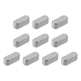 uxcell 10Pcs Round Ended Feather Key, 3 x 3 x 8mm Stainless Steel Parallel Drive Shaft Key Stock for Shaft Type Fastening Connection
