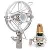 Microphone Mount Holder Silver Metal Shock Mount Stand for KTV