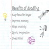 DoodleWrite Wide Ruled Wirebound Spiral Notebook, Includes Doodle Prompts to