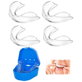 JUKOTA 4 Stück Mundschutz zum Zähneknirschen, Aufbissschiene für Nacht, Aufbissschiene Zähneknirschen, 2 Größen Effektiv Schnarchstopper Beisschiene Zähne, Verbessert den Schlaf