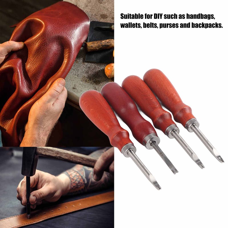 4 Pcs Leather Edger Leather Edge Chamfering Knife Sharpener Hand