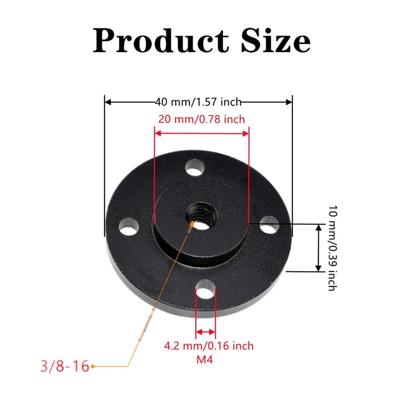 Zhouocea 1-Pack Microphone Wall Mount Black Flange Mount Microphone Holder