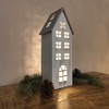 DARO DEKO Wooden LED House White Silver