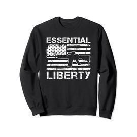 Essential Liberty - Pro Guns Rights AR15 USA Gun Flag Sweatshirt