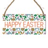 Happy Easter Vibrant Wooden Rectangle Plaque - Easter-Themed Decor for