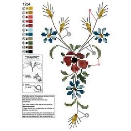 KAMACA Cross Stitch Pre-Drawn Cotton Complete Embroidery Kit with Embroidery Template Embroidery Kit for Self-Embroidery Adults (Blossom Carpet with Poppy and Grain - Flowers TL 40 x 100 cm)