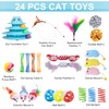 UPSKY 24 PCS Cat Toys, 3-Level Turntable Kitten Toys Set,