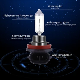 NEWBROWN H11 Headlight Bulb 200% brightness 4300K White 12V/55W Bulb Halogen Long Life Replacement PGJ19-2 (H11, 2 Pack)