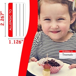 Allergic to Stickers Medical Labels for Allergy Warnings - Fluorescent Red Allergen Warning Stickers Food Rotation Labels Adhesive Allergies Stickers for Grocery Stores, Food Packaging 300 Pcs