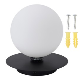 White Glass Globe Ceiling Light 18cm Diameter G9 Base Globe Shape Ceiling Lamp for Hallway Entrance 85‑265V
