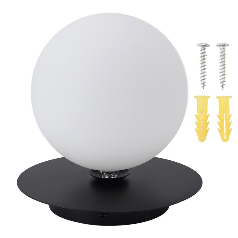 White Glass Globe Ceiling Light 18cm Diameter G9 Base Globe