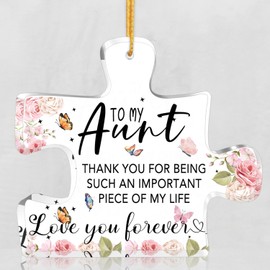Aunt Gifts from Niece - Christmas Acrylic Hanging Ornament Plaque - Aunt Birthday Gifts Ideas Acrylic Keepsake - Auntie Gifts for Anniversary Day Thanksgiving Day Mothers Day