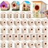 DoubleFill 100 Pcs Bulk Wooden Bird Houses Kits for Kids