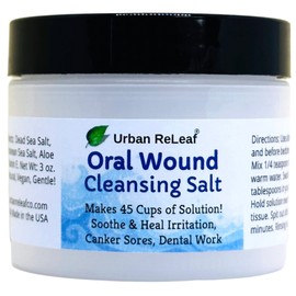 Urban ReLeaf Oral Wound Cleansing Salt ! Makes 45 Cups of Soothing Solution. Fast Relief from Irritation, Dental Work. 100% Natural, Braces, Mouth, Gum, Canker Sores, Dentures. Made in USA Fresh!