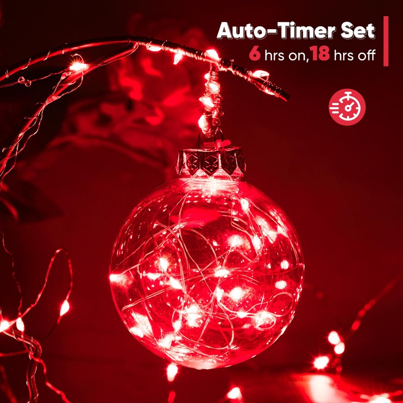 Ariceleo Battery Operated Outdoor String Lights, LED Fairy Lights with