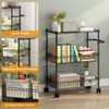LALFPET 3 Tier Rolling Storage Cart with Adjustable Wire Shelving,