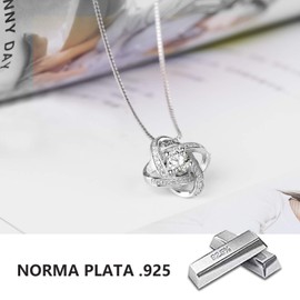 TXG Collar Mujer, Collar Mujer con Colgante, Collar Mujer de Plata de Ley 925 con Cadena de Regalo, 45 cm de Longitud, Collar para Novia, Mamá, Esposa, Boda, Cumpleaños, Collar del día de San Valentín