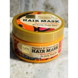 CURLS SPA Luxury Papaya/Coconut Oil Hair Mask Quenches Curls W/Plumeria Extract 6oz