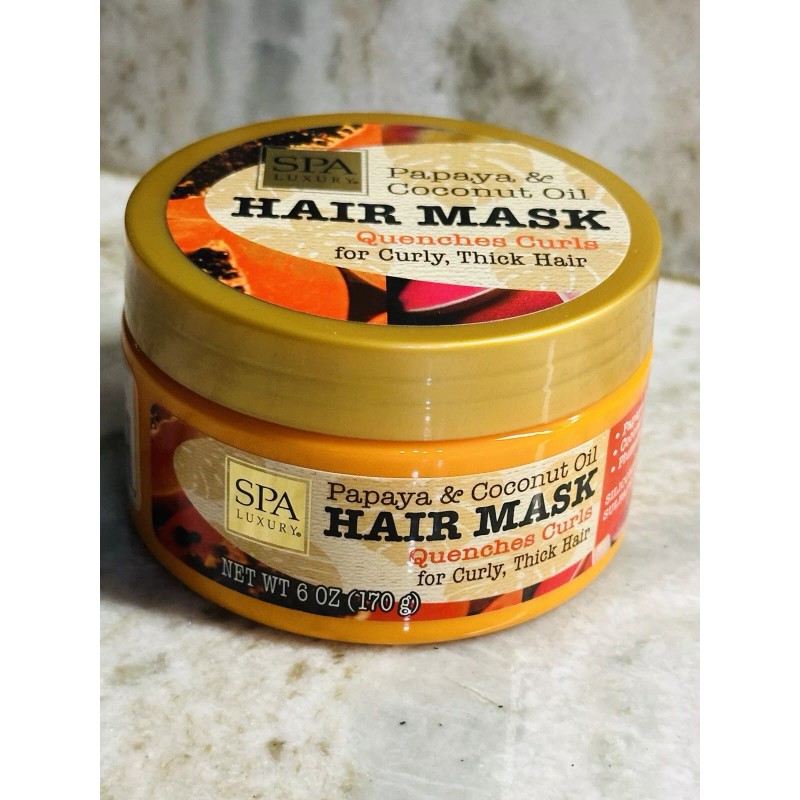 CURLS SPA Luxury Papaya/Coconut Oil Hair Mask Quenches Curls W/Plumeria