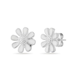 Einzelstück® Daisy Stud Earrings, 925 Sterling Silver, Hypoallergenic and Nickel-Free Genuine Jewellery, Sterling Silver