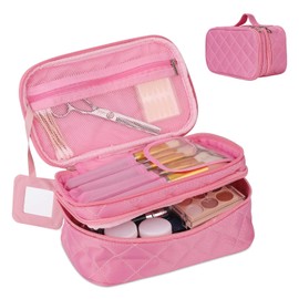 Makeup Pouch, Storage Pouch, Cosmetics Storage Pouch, Makeup Pouch, Storage Pouch, Cosmetic Bag, Multi-functional, Makeup Brush Storage Bag, Wash Bag, Travel Supplies Storage Bag, Large Capacity, For Travel, Business Trips,, pink/small