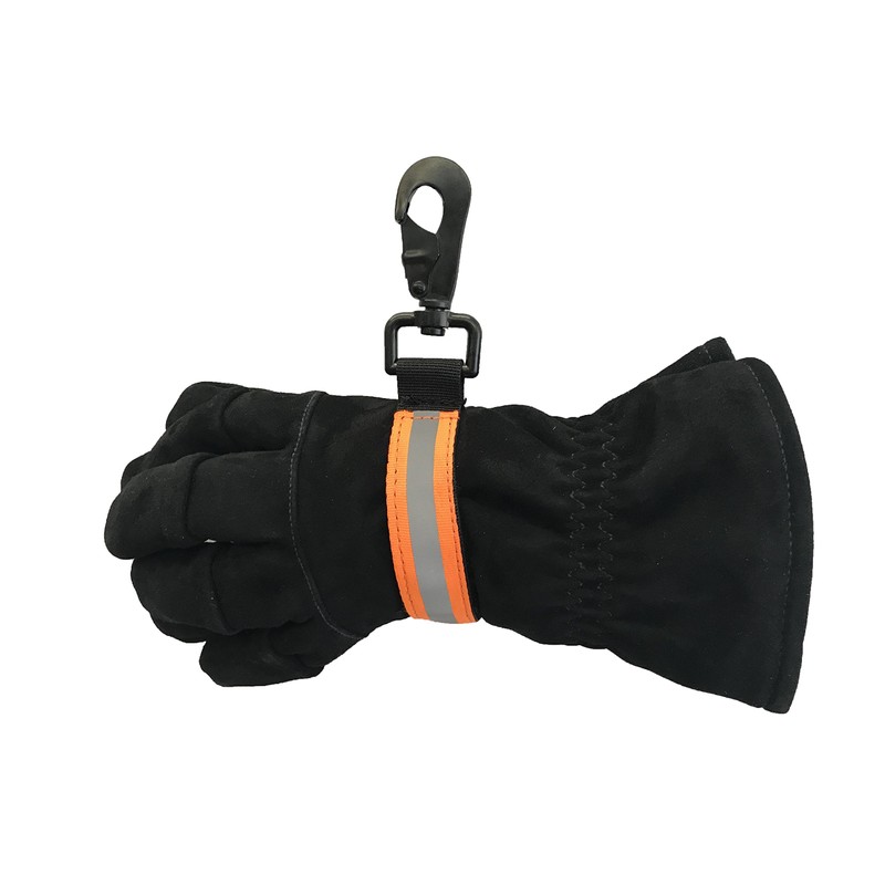 LINE2design Heavy Duty Firefighter Glove Strap with Orange Reflective Trim