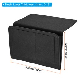 PATIKIL 13in Bedside Caddy, Bed Caddy Bedside Organizer Hanging 5 Pocket Soft Felt Bed Pockets Bedside Storage Organizer Remote Control Holder for Bedroom Phones Glasses, Black