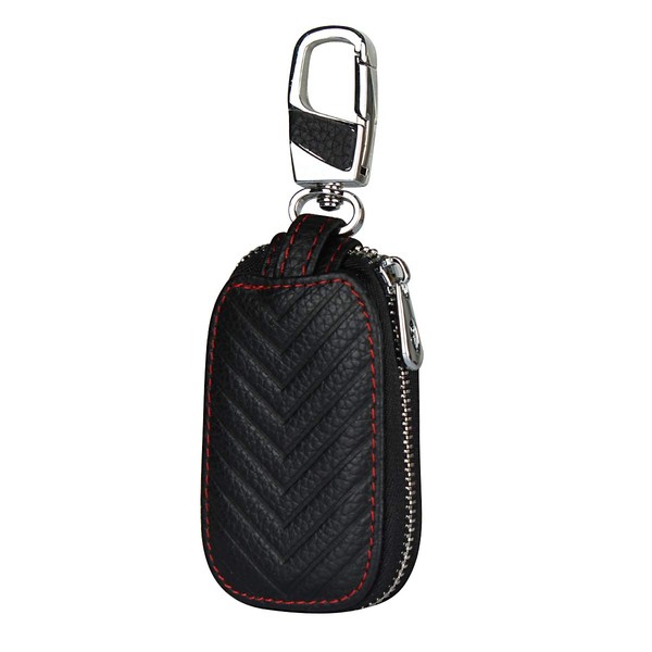 iCoverCase Car Key Case, Genuine First Layer Cowhide Leather Smart