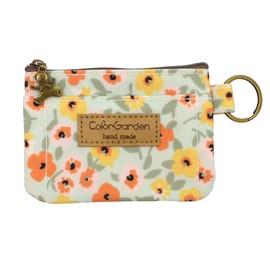 loco animo Pass Case, Commuter Holder, IC Card Holder, Pouch, Cute Animal Pattern, Lightweight, Small, Coin Case, Key Case, Stylish Case, Small Items, Cosmetics, Flower (white green)