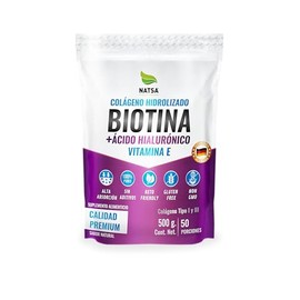 NATSA Biotina con Colágeno  Ácido Hialurónico y Vitamina E 500 grs                                                                                    