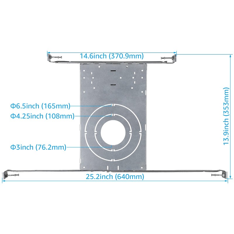 TORCHSTAR New Construction Mounting Plate, 3/4/6 Inch LED Recessed Lighting