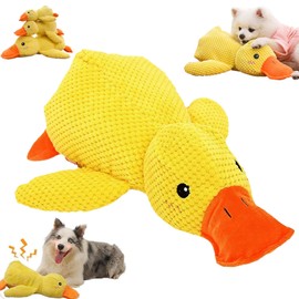 Outfany Calm Duck, Grishay Calm Duck Dog Toy, Calming Duck Dog Toy Bright Yellow, Best Friends Calming Duck Toy, Dog Emotional Support Duck, Dog Stuffed Chew Toy for Indoor Puppy (Small(8.7*9.8in))