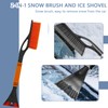 langyoujia Car Ice Scraper with Broom, 2-in-1 Car Ice Scraper