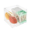 Linkidea Transparent Qtip Holder with Lid and Removable Beauty Egg
