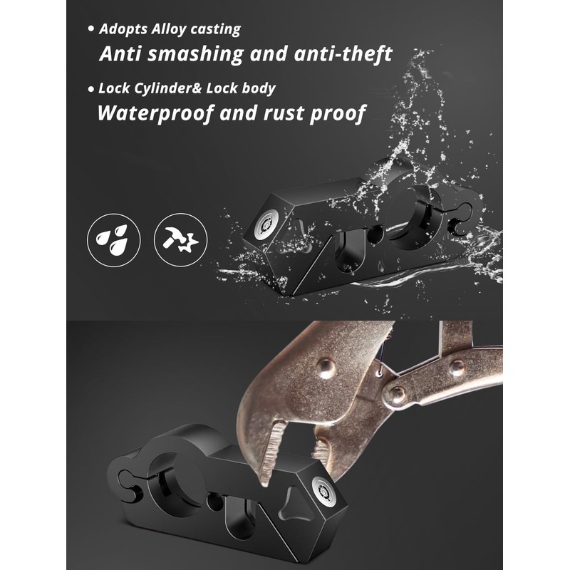 MACHSWON Motorcycle Lock & Helmet Lock Combo, Anti Theft Brake