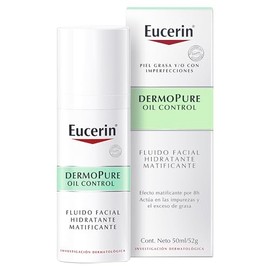 Eucerin Fluido Facial Hidratante Matificante para piel grasa, 50 ml