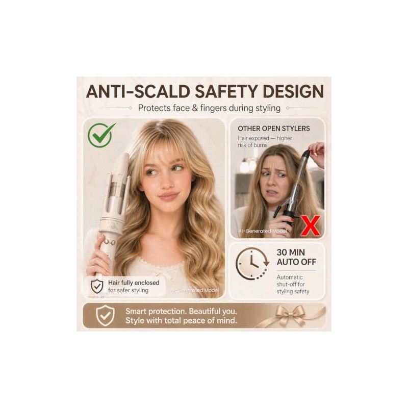 PRITECH Automatic Rotating Curling Iron - Effortless Curls for All