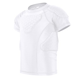 Dialudon Youth Boys Football Rib Protector Padded Compression for Football Baseball Basketball Paintball Shirt Color White Size M