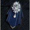 MOHSILY Vintage Crystal Bow Tie Adjustable Navy Blue Bow Tie