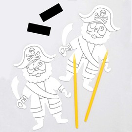 Baker Ross AT666 Pirate Sand Art Fridge Magnets Kits - Pack of 6, for Children to Decorate and Display, Ideal Kids Arts and Crafts Project, Black,Blue,Green