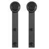 SMARTSTANDARD Sliding Barn Door Hardware Hangers 2pcs (Black) (I Shape