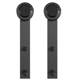 SMARTSTANDARD Sliding Barn Door Hardware Hangers 2pcs (Black) (I Shape Hangers)