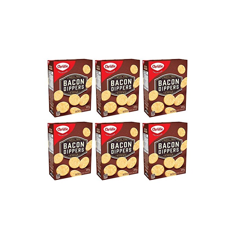 Christie Bacon Dippers Crackers, Ideal for Dipping, 200g/7.05oz, 6-Pack {Imported